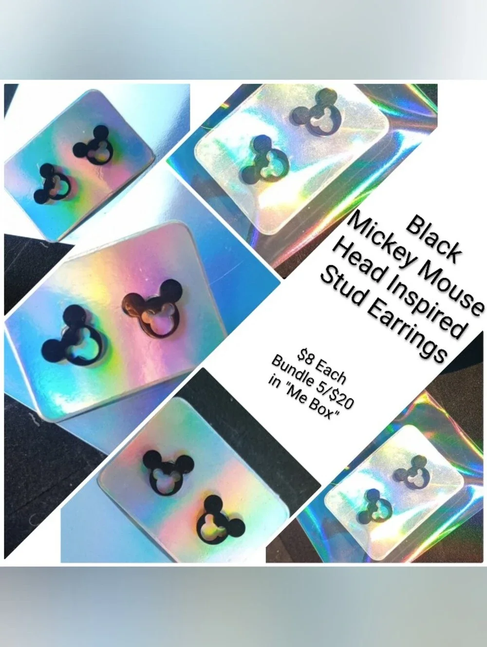 $8 Each Or Bundle 5/$20 Kids Black Mickey Head Inspired Stud Earrings